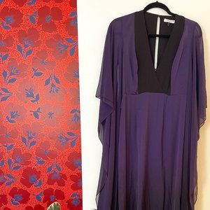 Halston Purple Kaftan Maxi Dress